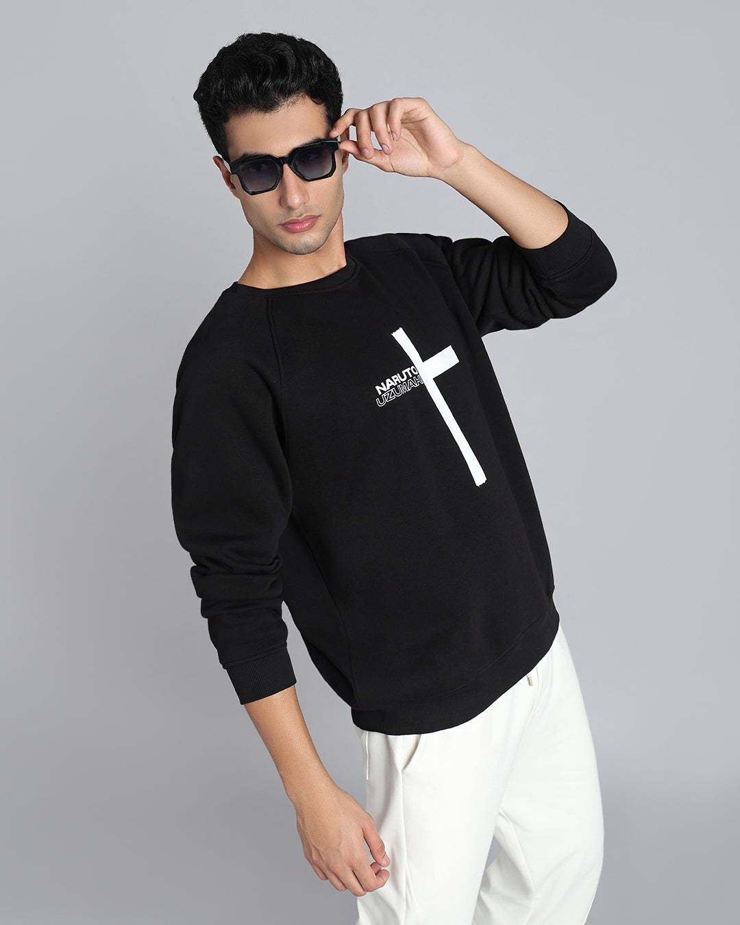 Shinobi Souls - Black Oversized Raglan Sweatshirt