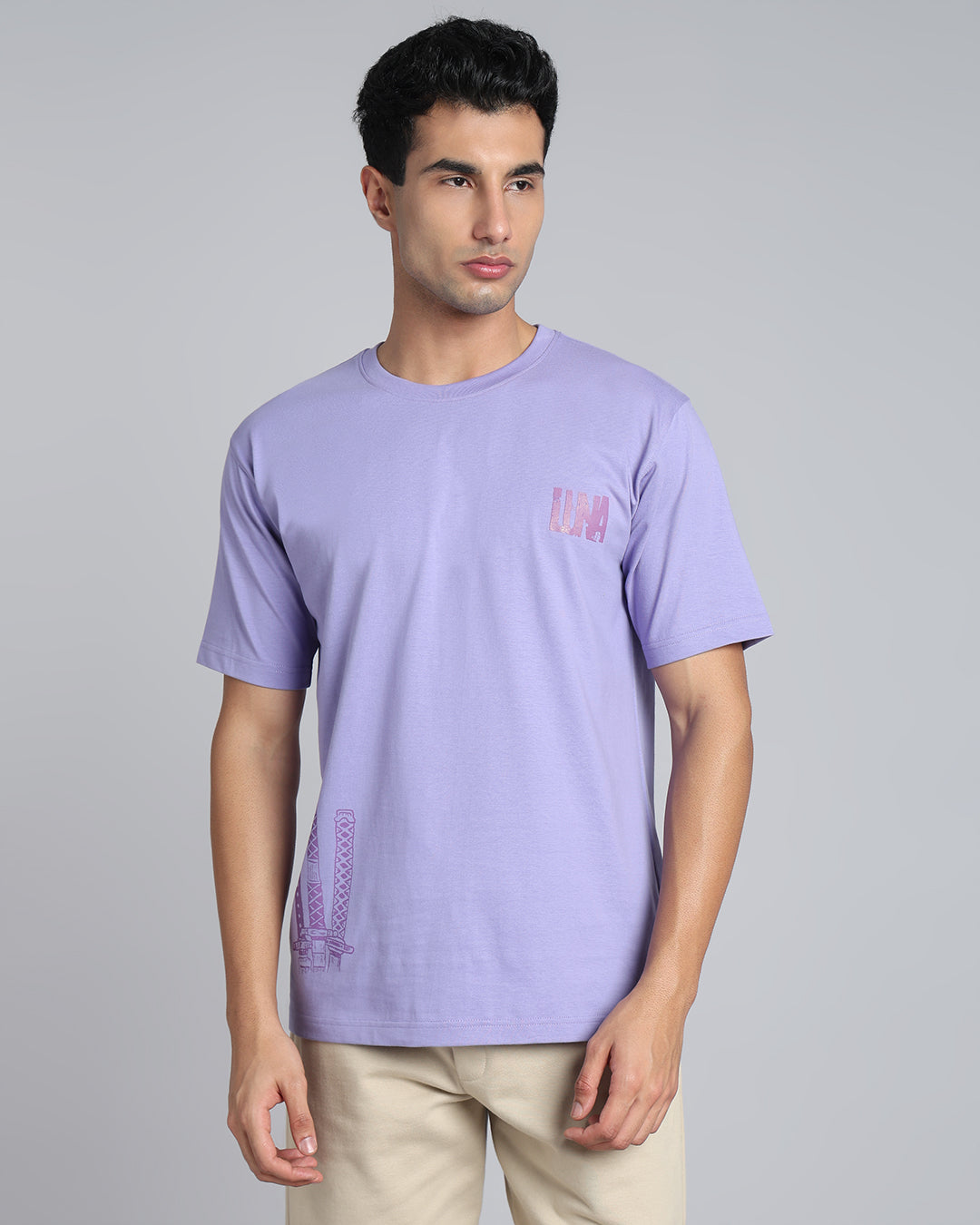 Pirate Hunter - Lavender Oversized Graphic T-shirt