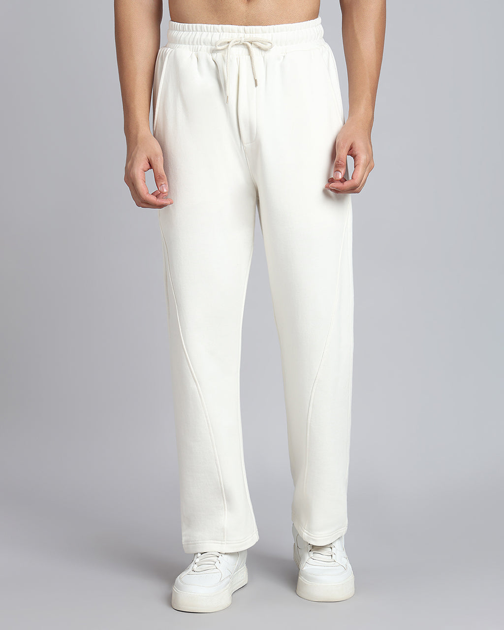 Relaxed Fit White Pants
