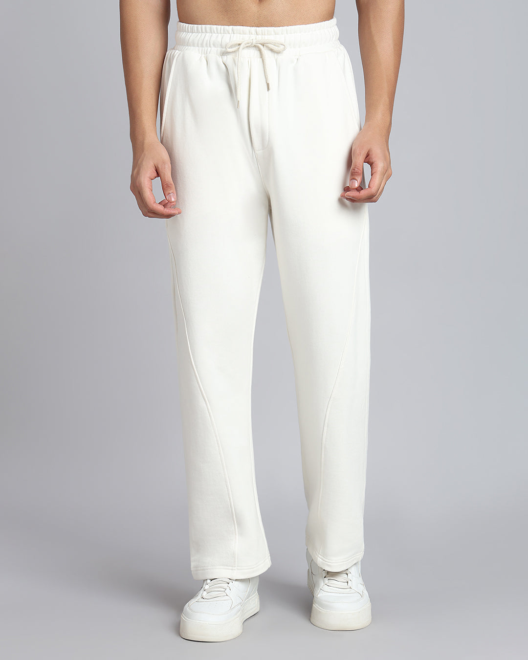 Relaxed Fit White Pants