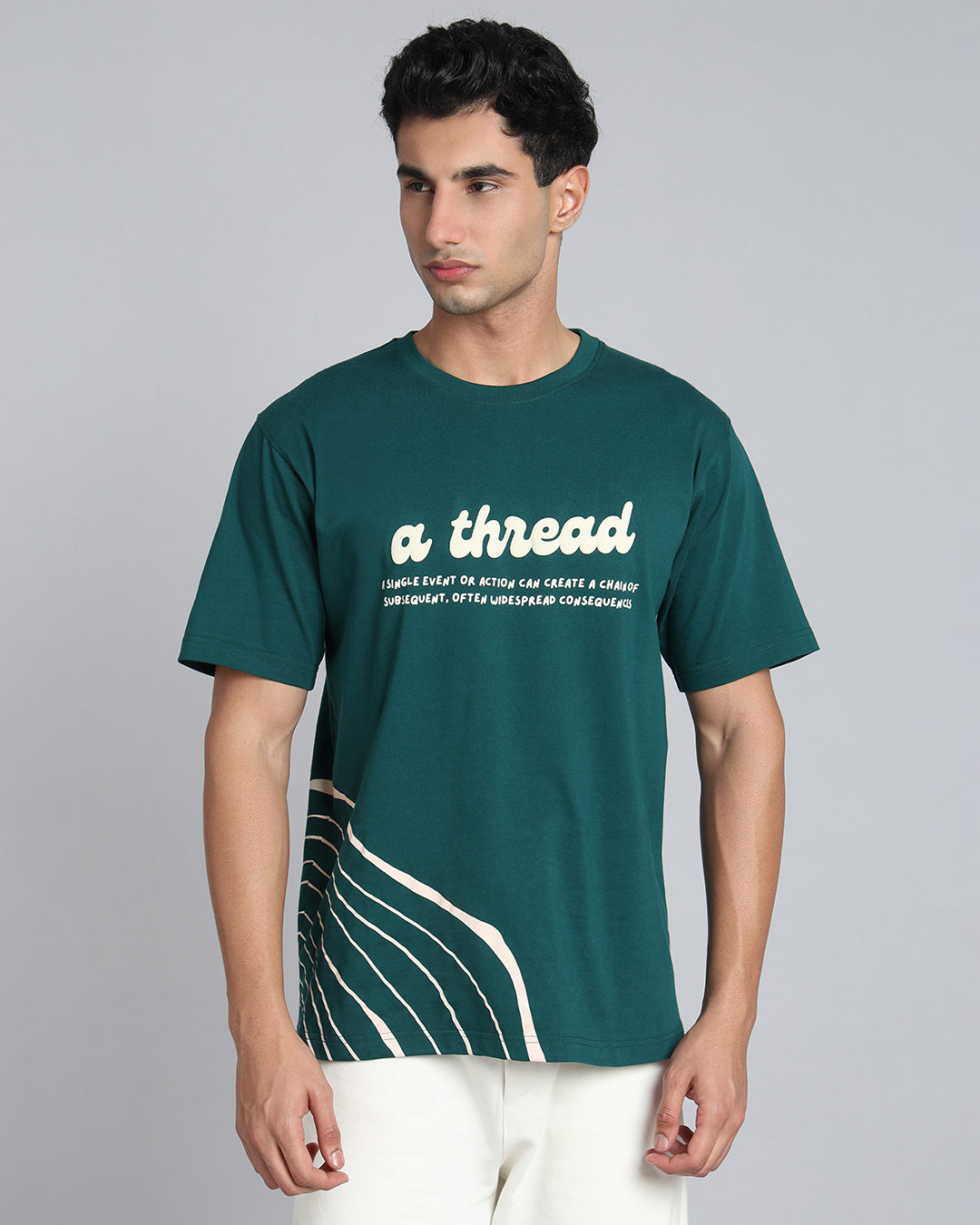 A Thread - Forest Green Oversized Graphic T-shirt