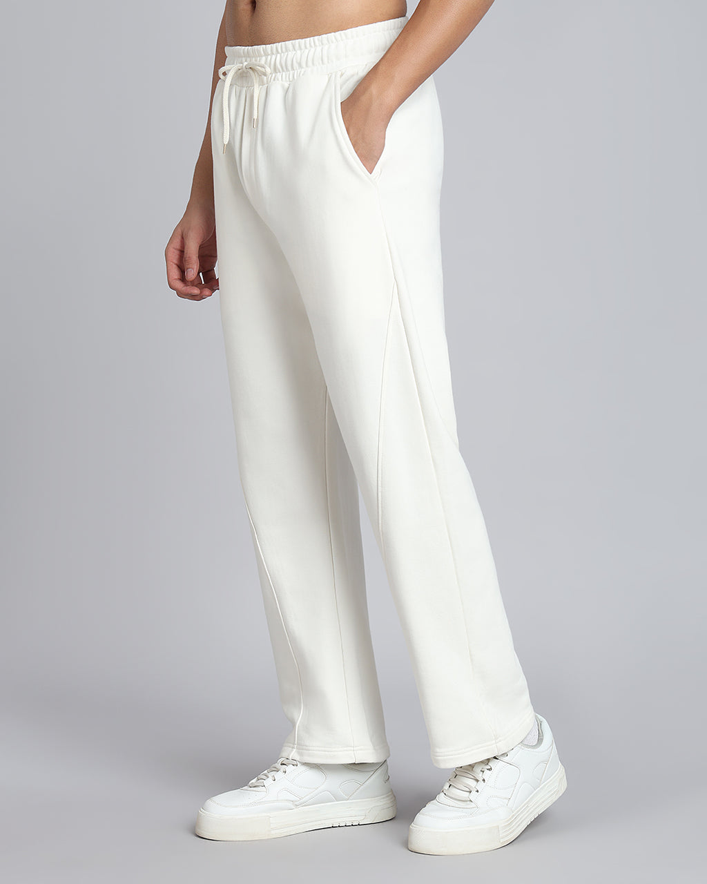 Relaxed Fit White Pants