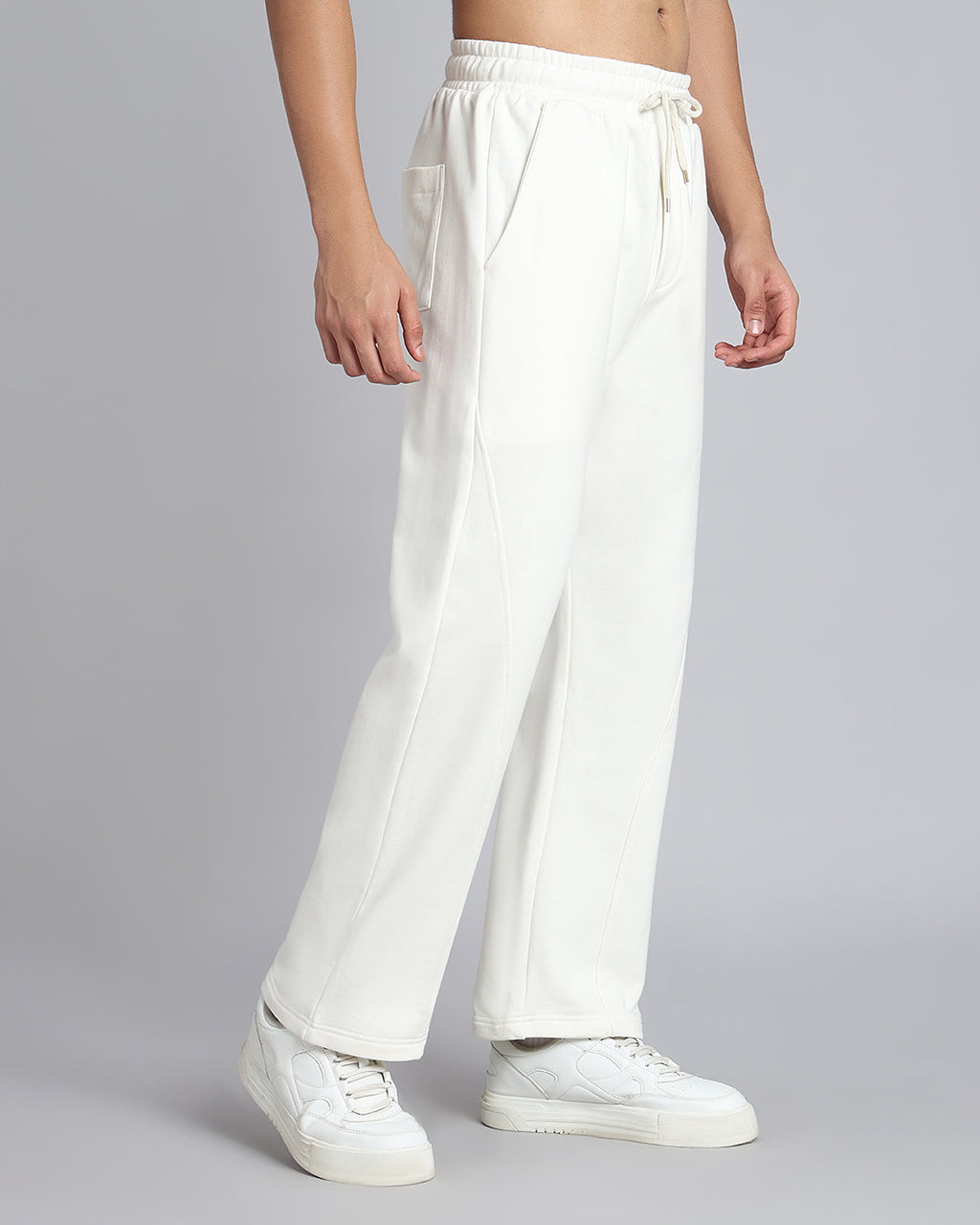 Relaxed Fit White Pants