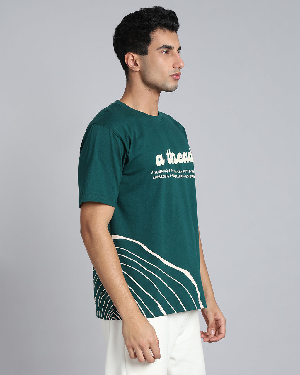 A Thread - Forest Green Oversized Graphic T-shirt