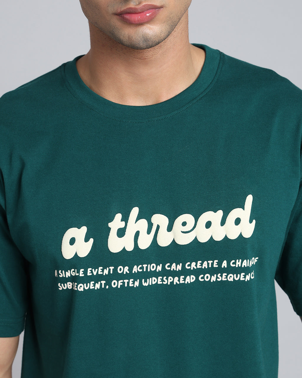 A Thread - Forest Green Oversized Graphic T-shirt