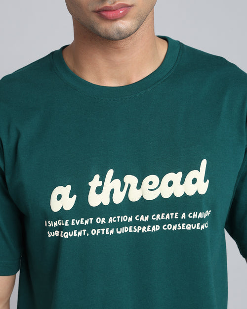 A Thread - Forest Green Oversized Graphic T-shirt