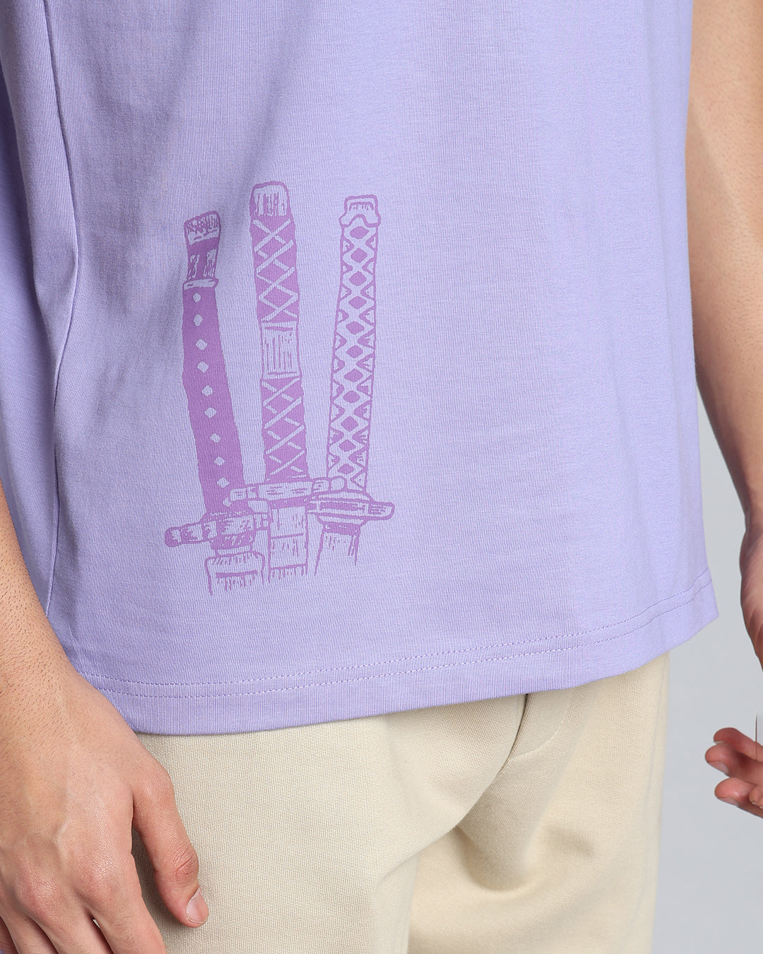 Pirate Hunter - Lavender Oversized Graphic T-shirt