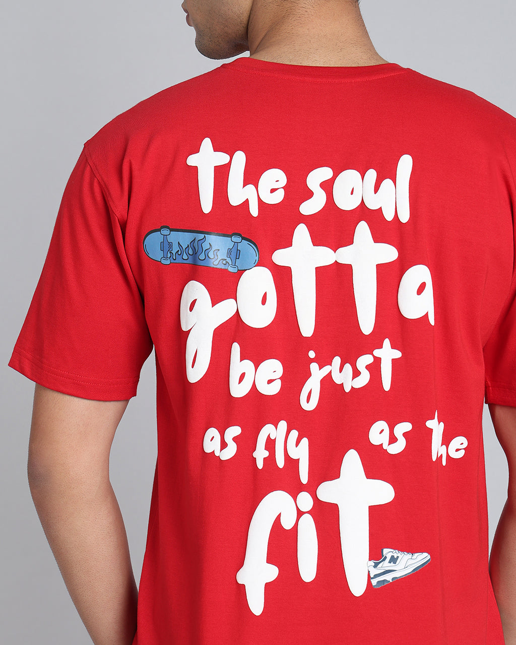 SoulFly - Bold Red Oversized Graphic T-shirt