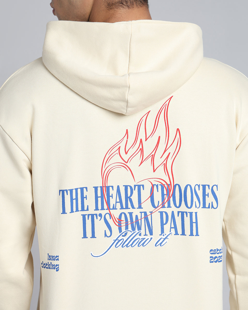 Follow Through - Beige Embroidered Street Hoodie