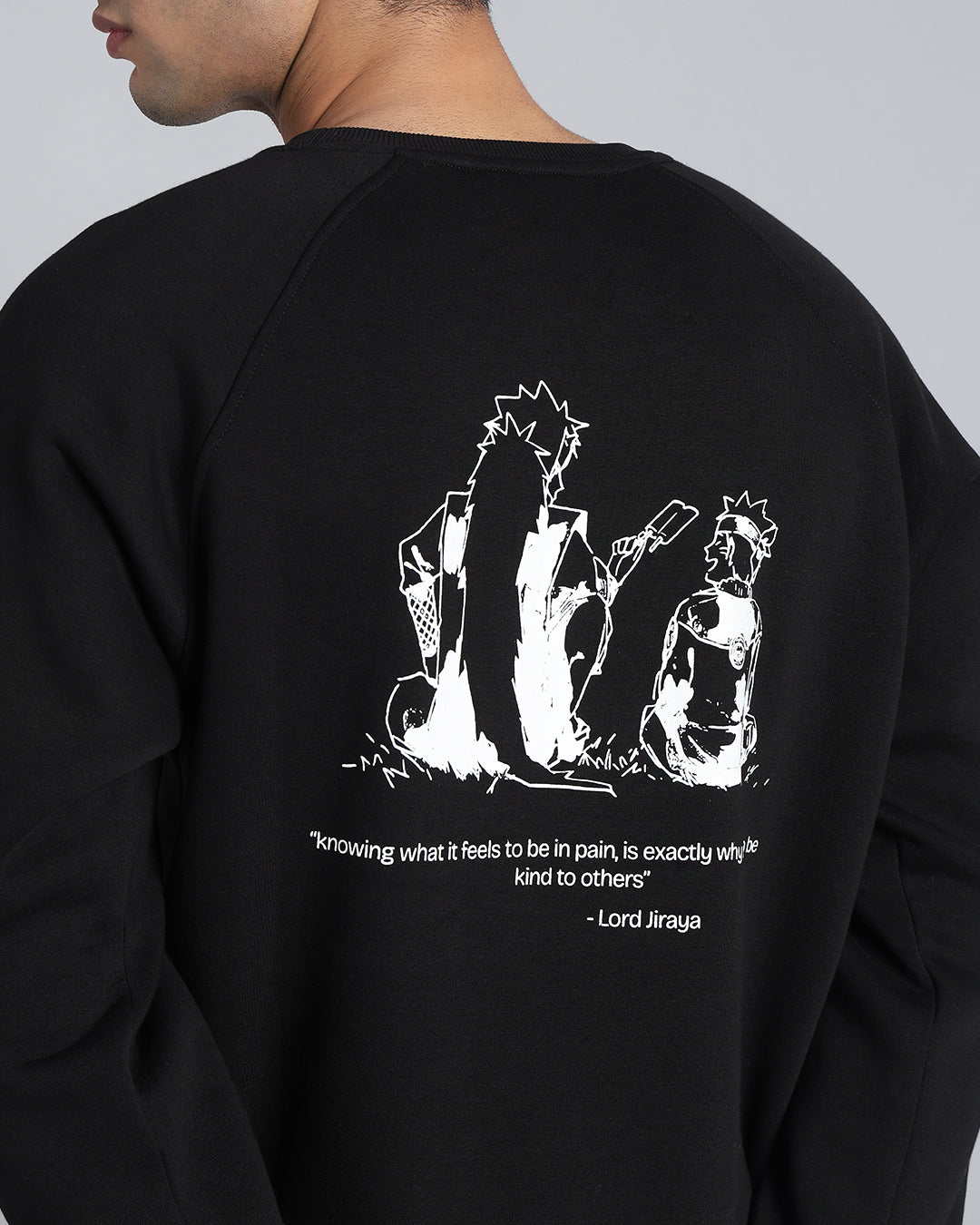 Shinobi Souls - Black Oversized Raglan Sweatshirt