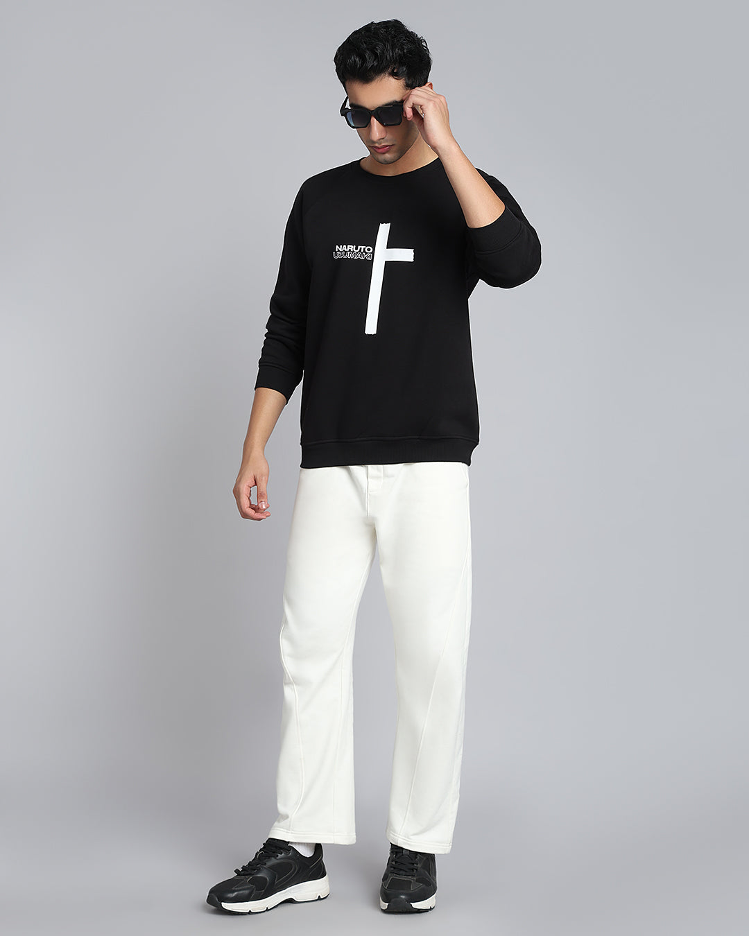 Shinobi Souls - Black Oversized Raglan Sweatshirt