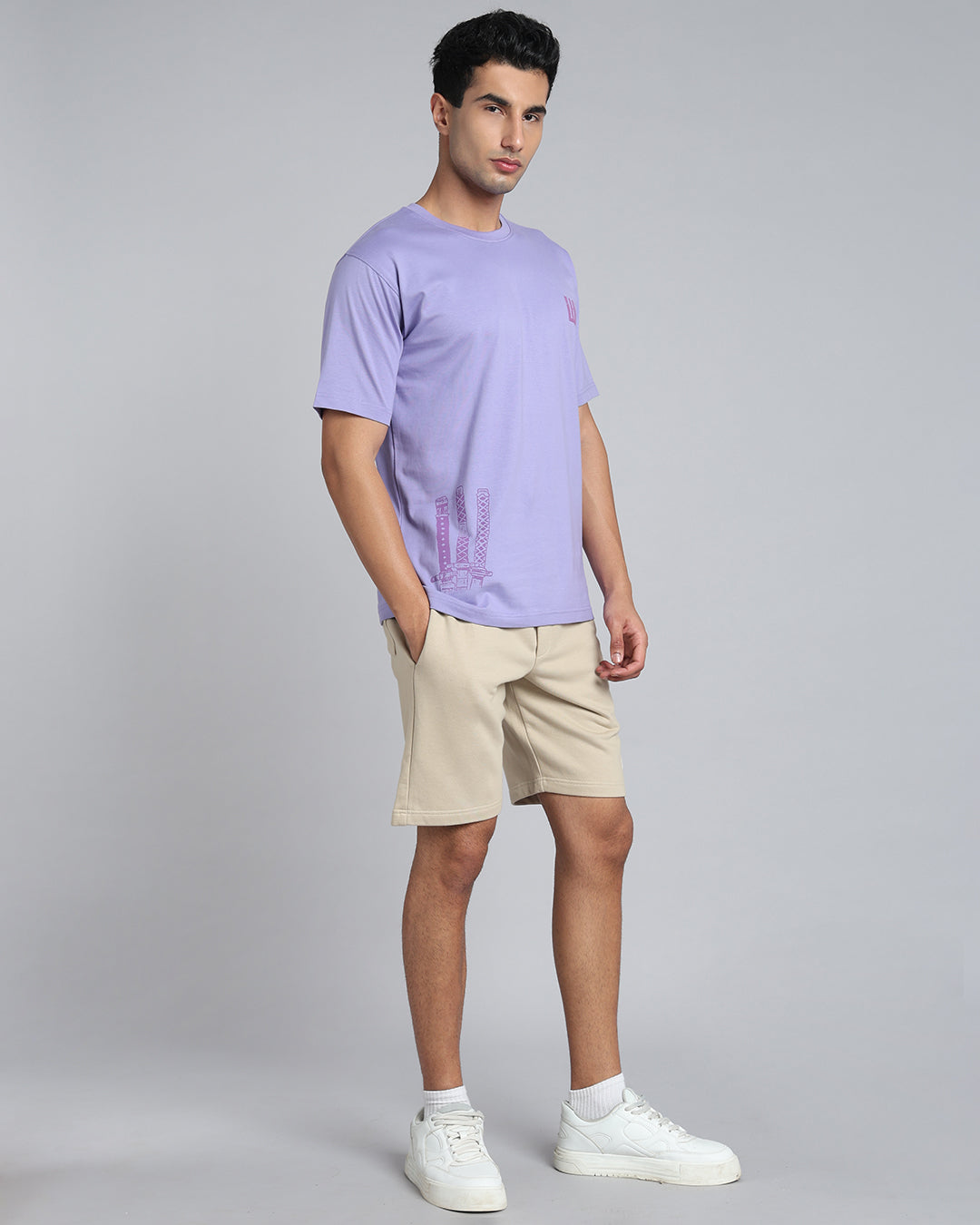 Pirate Hunter - Lavender Oversized Graphic T-shirt